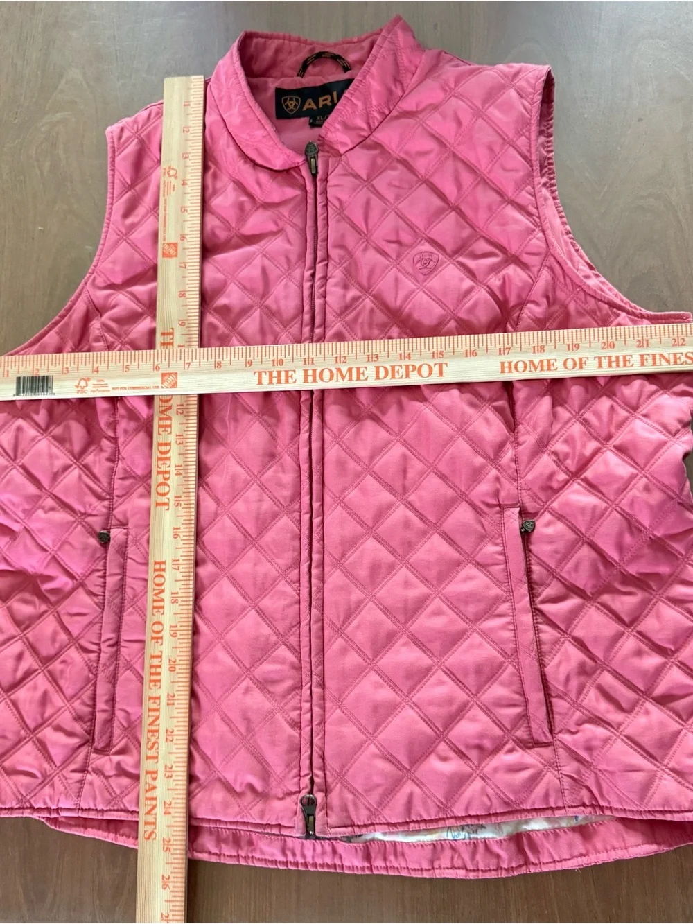 Ariat Quilted Vest XL Pink Floral Lined Full Zip